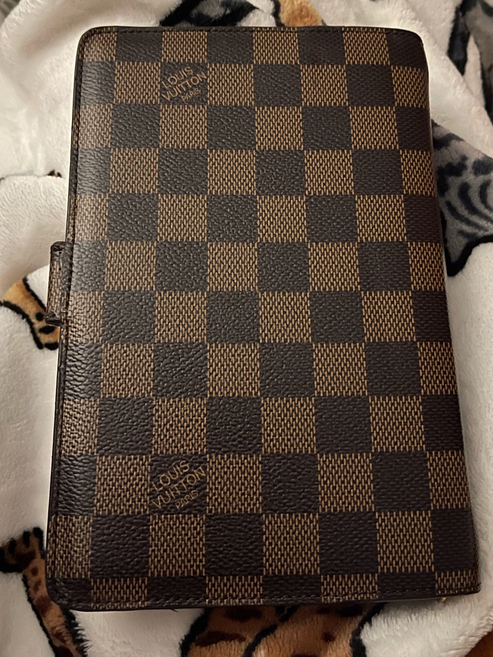 Designer Logo brown checkered planner wallet - Picture 3 of 12